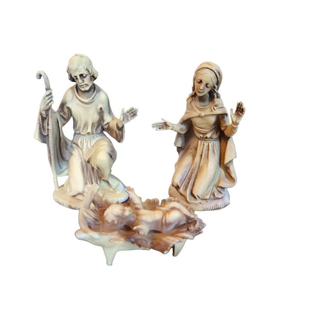 Vintage Fontanini ? Nativity Set 3 Pc Jesus Mary Joseph Christmas 3.5 inches